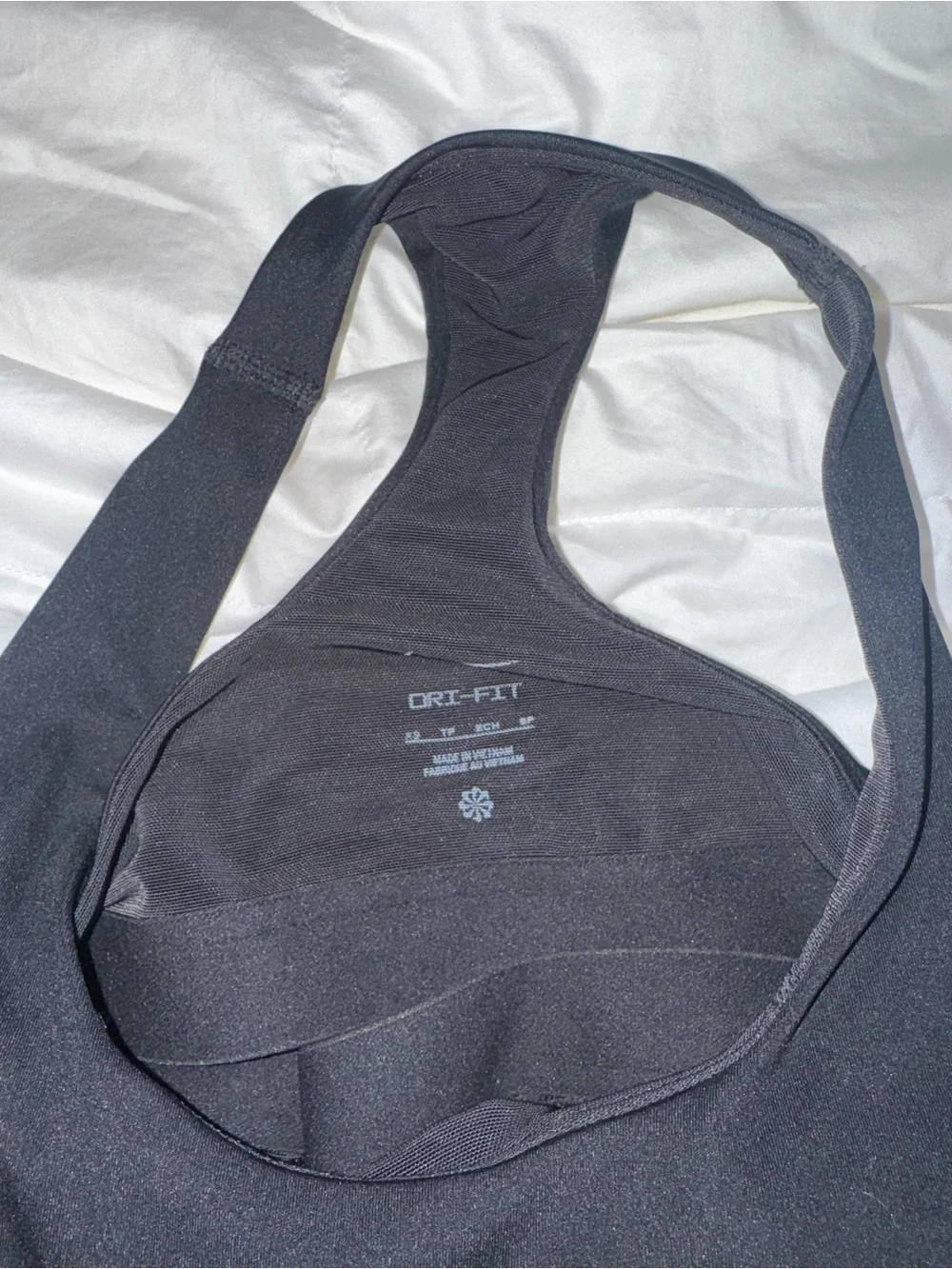 NWT Nike Black Racerback Tank with White Swoosh